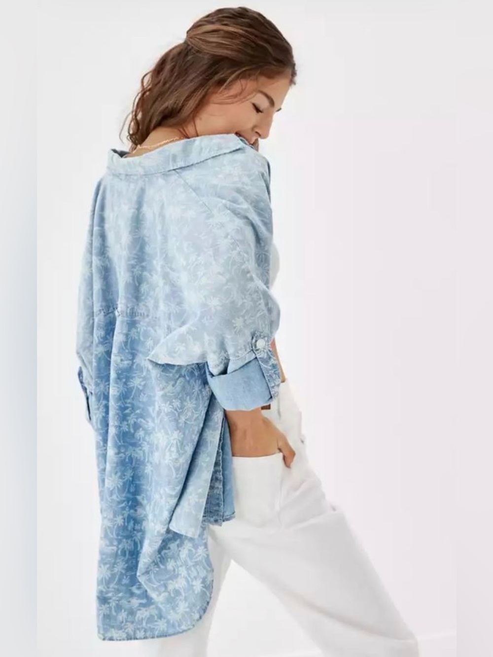 AE Oversized Button-Up Beach Shirt